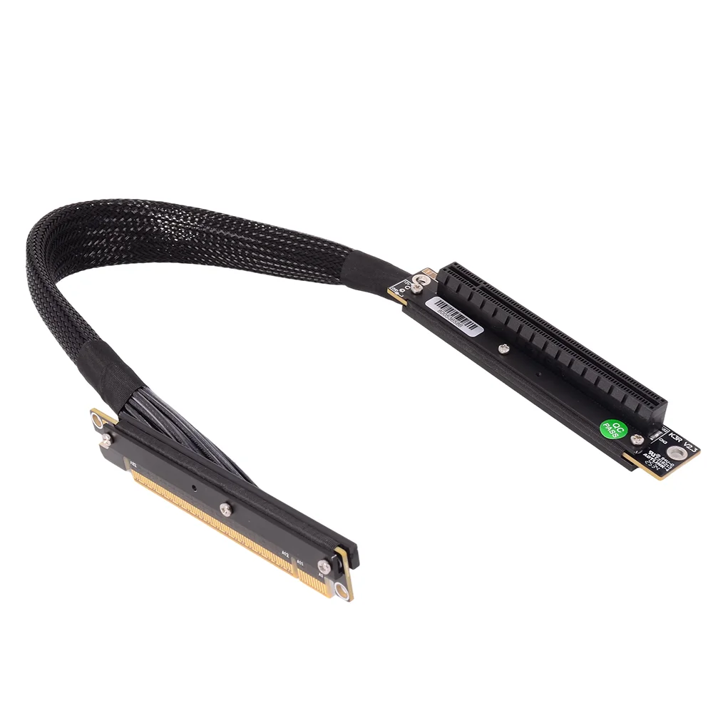 PCI-E 5.0 X16 Dual Reverse Side Bending Graphics Card Riser Cable Gen5 512Gbps for Chassis Server NVIDIA RTX50 AMD RX90xx K33UR