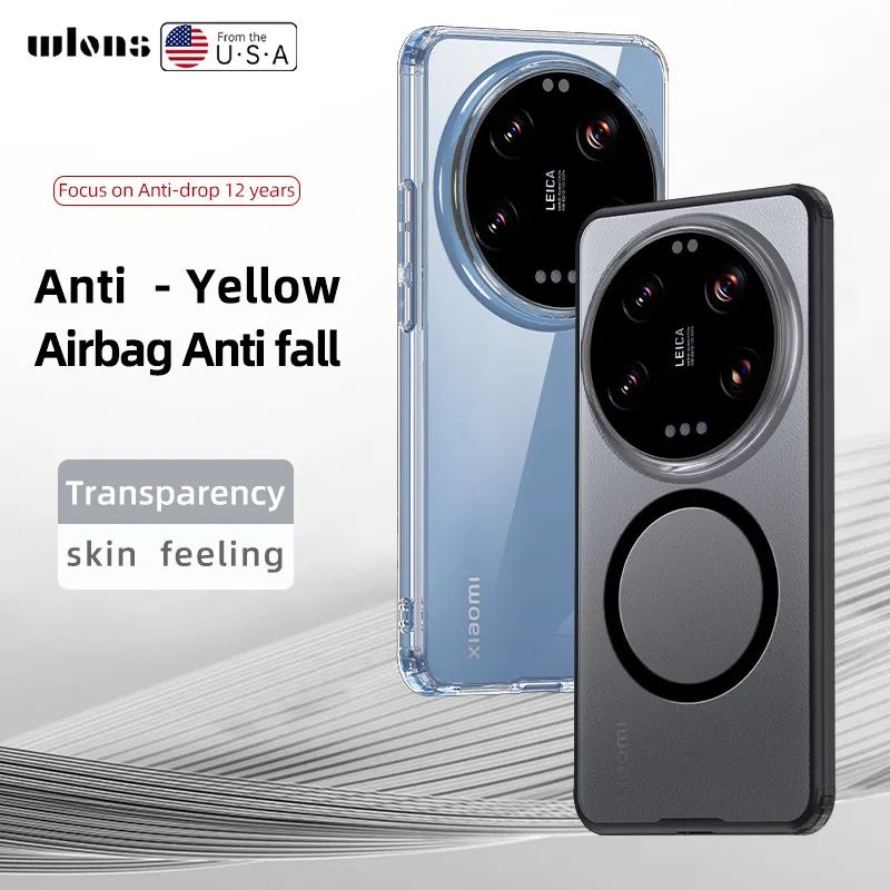 Transparent Magnetic Ice Crystal Armor Phone Case For Xiaomi 15 Ultra 15 Pro Lens Camera Full Protective Cover