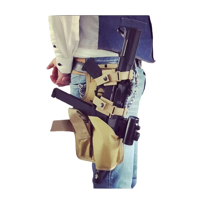 

Ambidextrous MP7 1000D Nylon Gun Holster Adjustable Outdoor Training Leg Strap Tool Bag for Hunting & Shooting Suitable Shooters