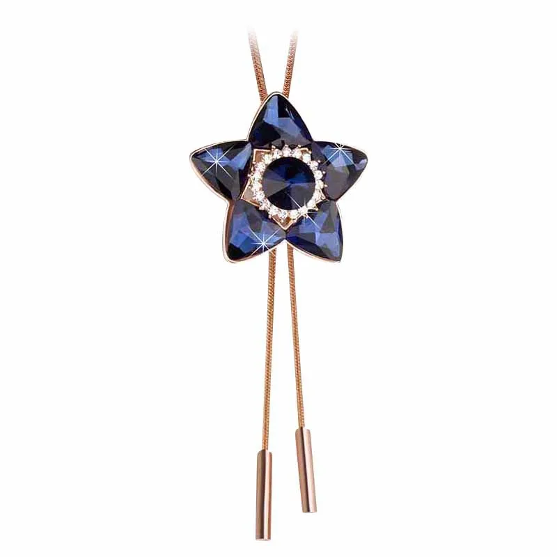 سلاسل سترة عصرية، وسلاسل سترة على شكل نجمة، ومعلقات فستان نسائية طويلة ومتعددة الاستخدامات، وقلائد كريستالية