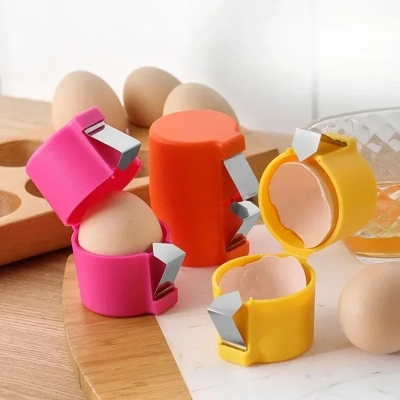 Hot Egg Topper Shell Cutter Beater Raw Egg Cracker Separator Filter Egg Opener Yellow/Orange/Rose red Kitchen Baking Tools