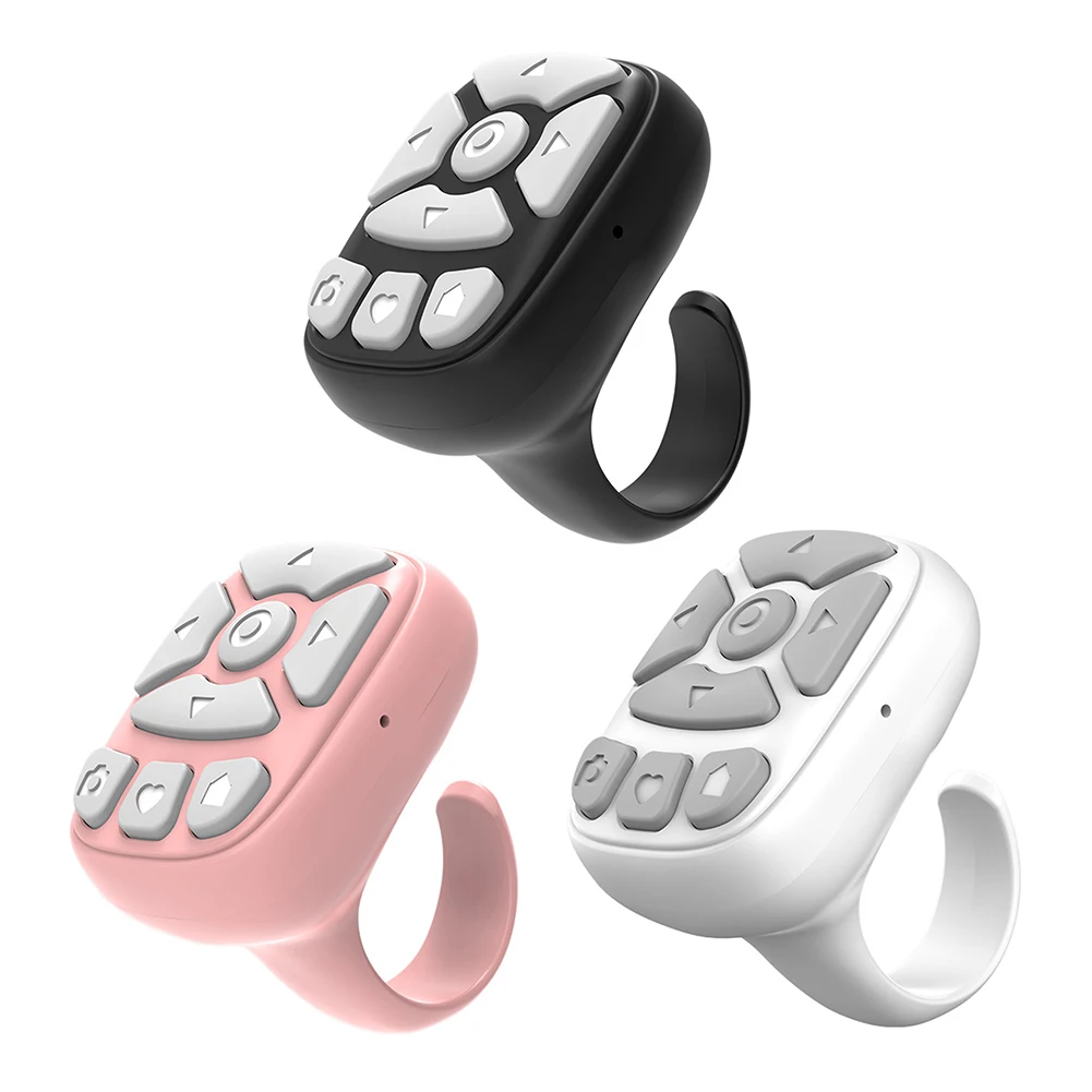 جهاز تحكم عن بعد لصفحة الكتاب الإلكتروني متوافق مع بلوتوث لوحدة تحكم الكاميرا TIK Tok Scrolling Ring Selfie Stick لجهاز iPhone iPad