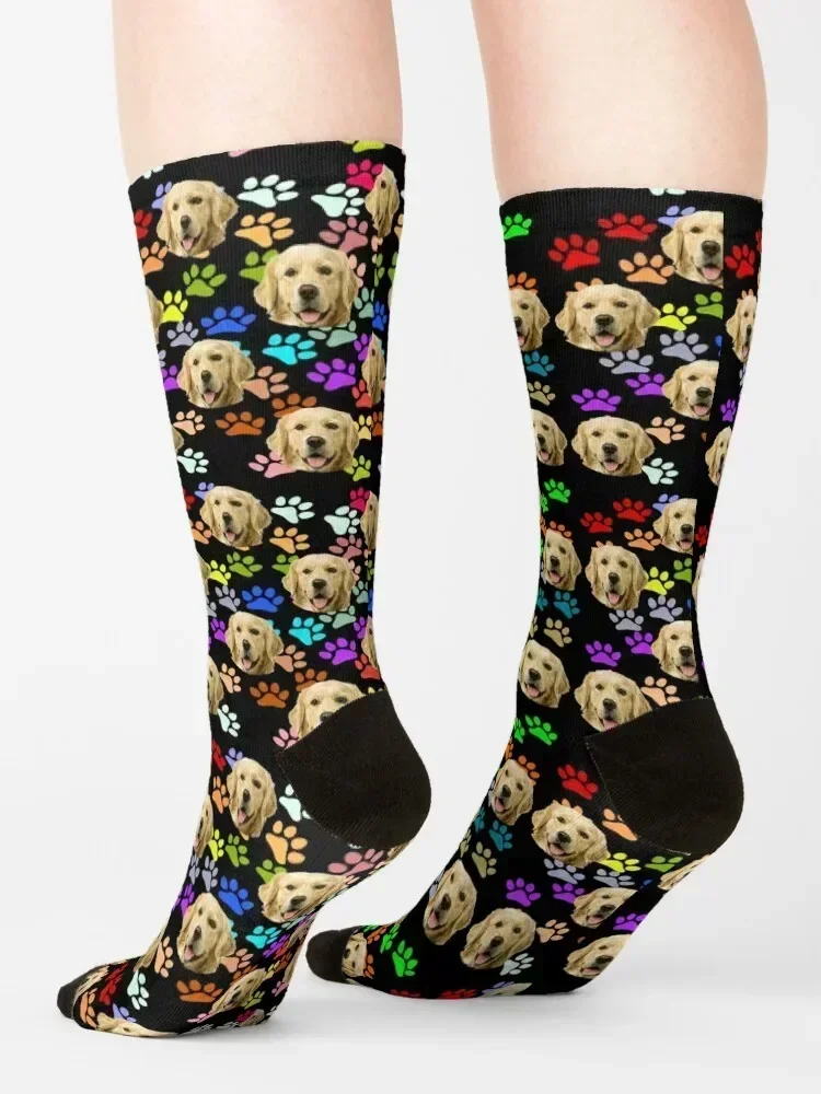 golden retriever dog funny cute face mask retrievers Socks Antiskid soccer cartoon hockey designer Boy Child Socks Women's