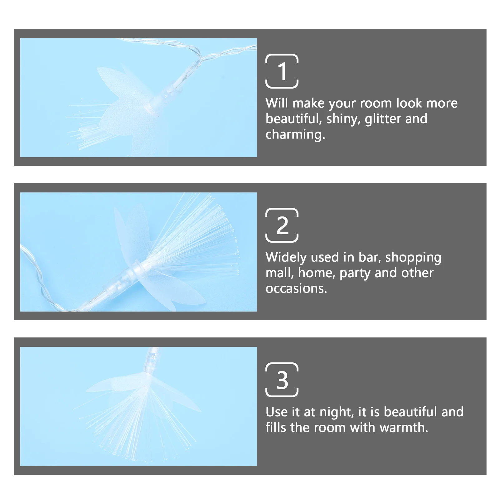 

1Pcs Fiber Optic Star Light LED String Light White for Bedroom Party Decor Decorative Lamp String Party Decor Decorative Lamp