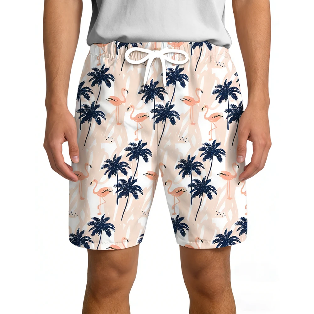 

Пляжные шорты с принтом кокосовой пальмы на закате, модные мужские шорты для отдыха и отдыха, летние дышащие быстросохнущие шорты для плавания