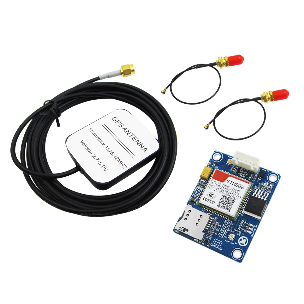 

1SET SIM808 Module GSM GPRS GPS Development Board IPX SMA with GPS Antenna Raspberry Pi Support 2G 3G 4G SIM Card