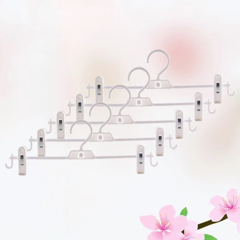 

10pcs Anti-Slip Plastic Clothes Hanger For Coat Pant Dress Socks Towel With Hooks Adjustable Clip Non-Slip Line Design Practical