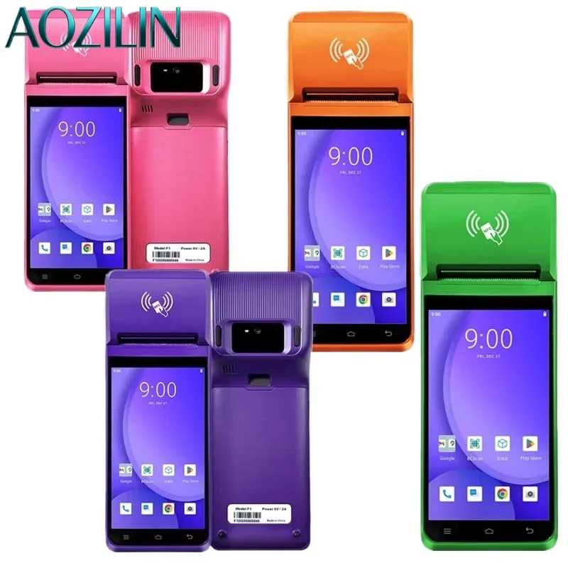 AOZILIN Handheld Industrial PDA NFC Card Reader Fingerprint Unlock 6400mAh Battery Portable Data Collector