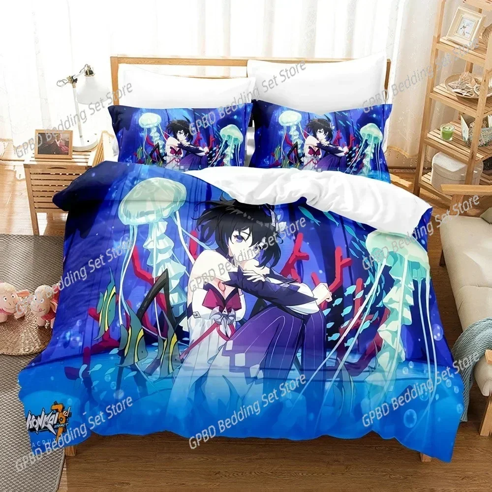 

Anime Honkai Impact 3D NEW Duvet Cover Pillowcase Bedding Set Adult Boy Girl Bedroom Decoration Children Single Double Large