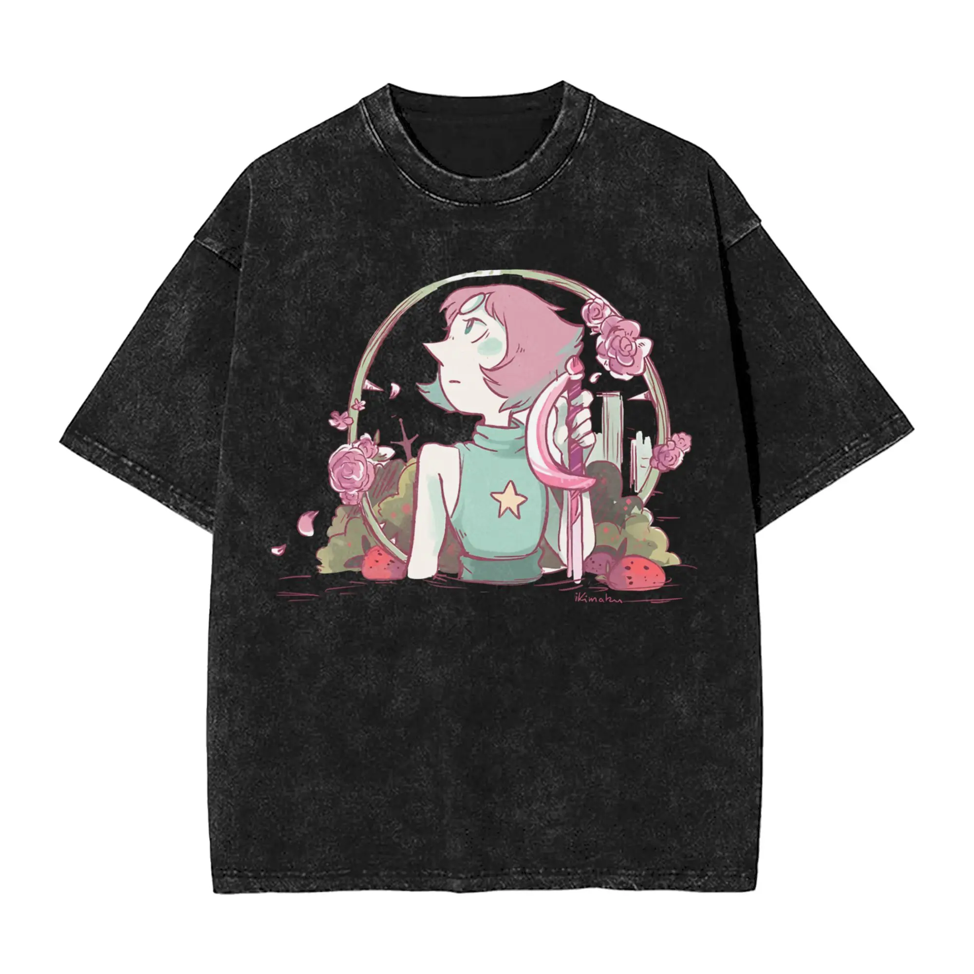 Strawberry Field Stevens Universes Washed T Shirts Streetwear Hip Hop T-Shirt  Tee Shirt for Men Women Cotton Oversize Summer