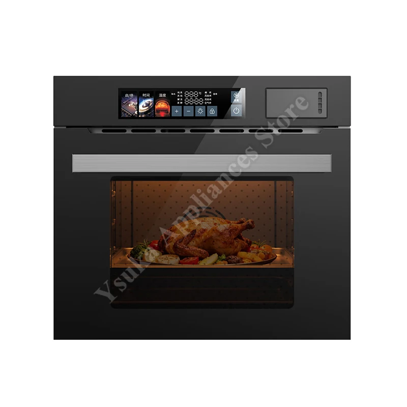 Steamer Oven Large Capacity 60L Electric Single Household Oven Color Screen Integrated Steam Roast Fry Built-In Baking
