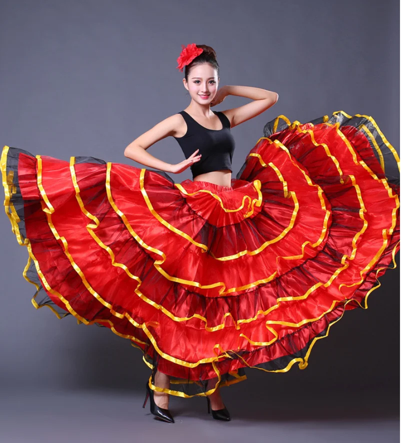 1pcs/lot woman fashion belly dancing long spanish skirt lady flamenco skirt