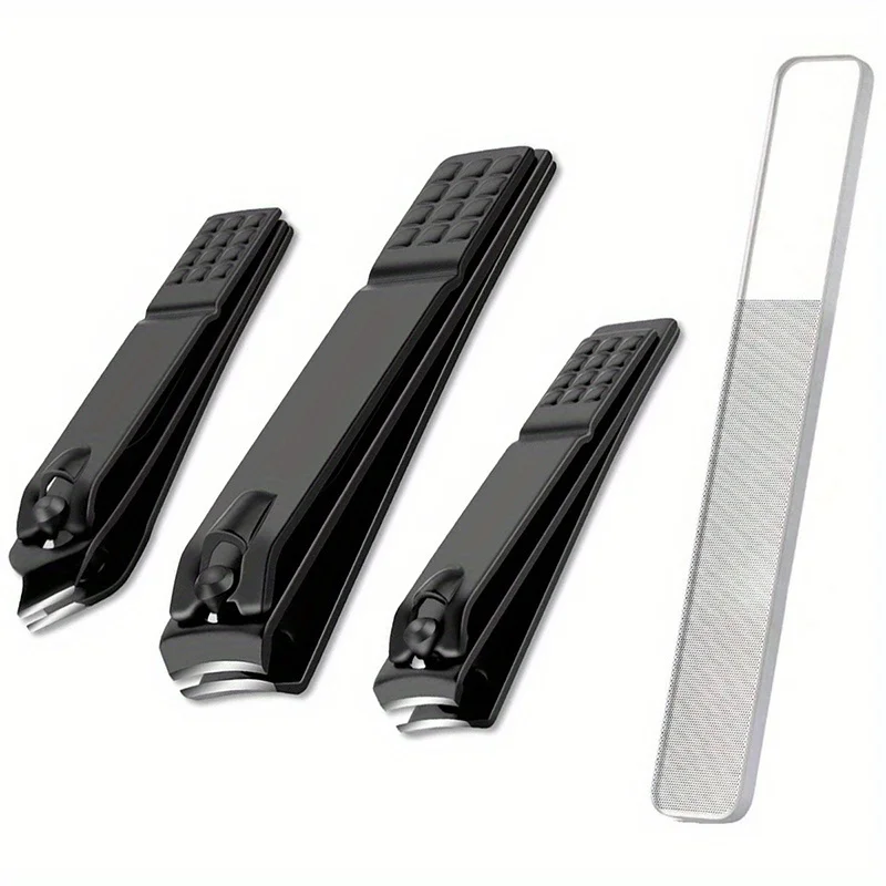 1/3/4pcs Nail Clippers Stainless Steel, Sharp Edge Fingernail And Toenail Clipper Cutter, Nail File, Thick Nail Trimmer, Stainle