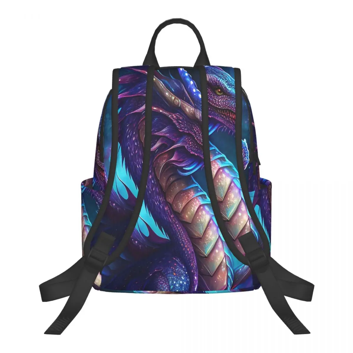 Fantasy Little Purple Fly Dragon Student Backpack School Bag Hiking Travel Daypack for Men Women Bookbag Shoulder Bags