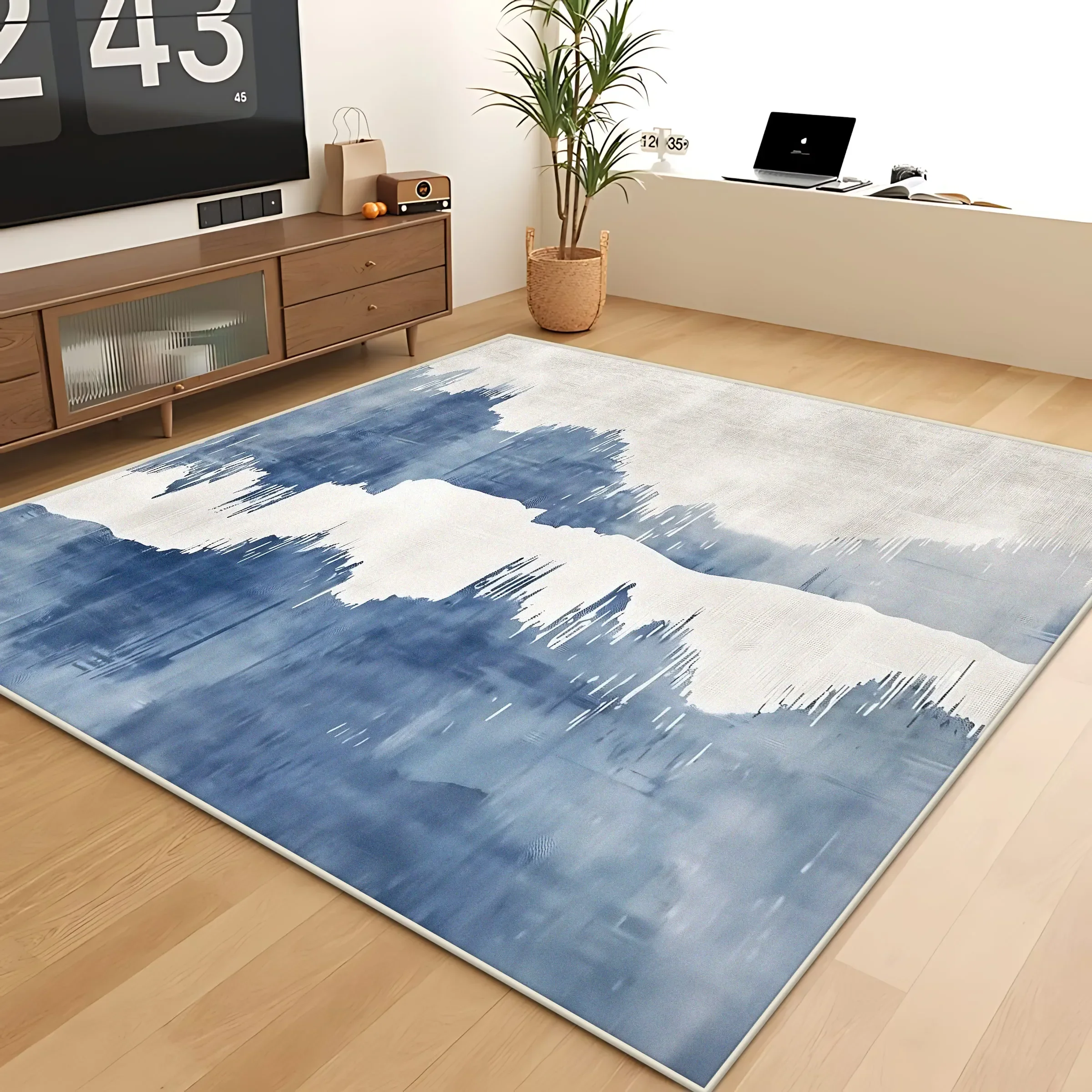 HD-Abstract Simple Style Antiskid Living Room Rugs Big Size Room Decor Bedroom Carpet Plain Colour Study Decoration Mat Easy Cle