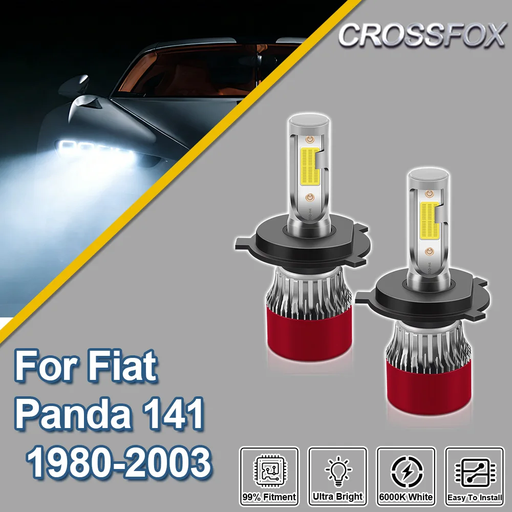 

CROSSFOX для Fiat Panda 141 1980-2003 2X Canbus автомобильные светодиодные лампы для фар 200 Вт Turbo 6000K ультра яркие ампулы для фар 40000LM