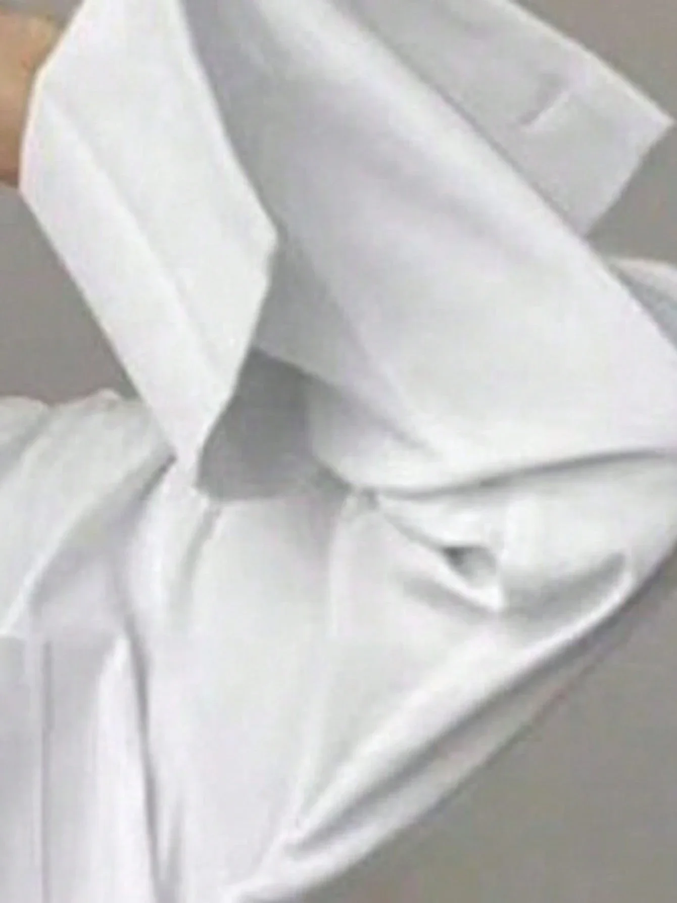 

Повседневная свободная однотонная белая рубашка с длинным рукавом и карманом для женщин