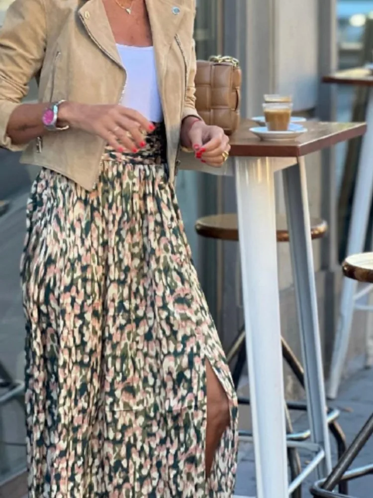 

Casual Print Loose Skirt Lady Fashion High Waist Boho Holiday Long Skirts For Women Streetwear Women's Clothing Spring Summer