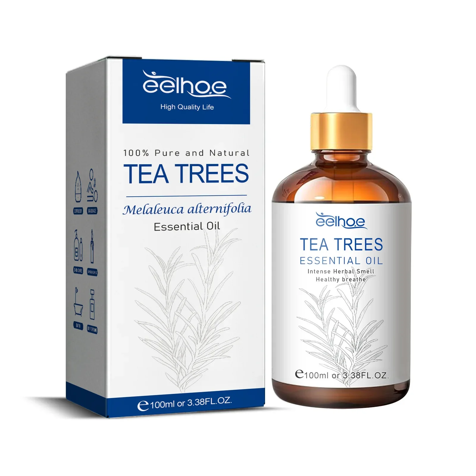 Sdatter Eelhoe Essential Tea Tree Oil Tea Tree Essence Deep Moisturizing Facial Body Skin Soft Hair Care Multi-Effect Essential