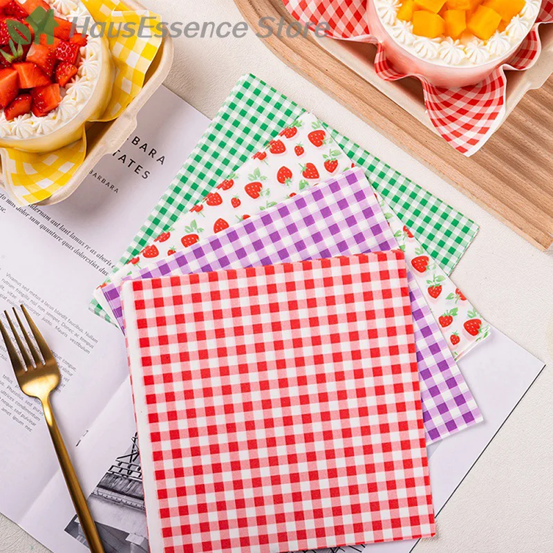 ※100Pcs Greaseproof Paper Liners Sandwich Wrapping Paper 7 Colors Wax Paper Sheets High Quality High Quality Premium