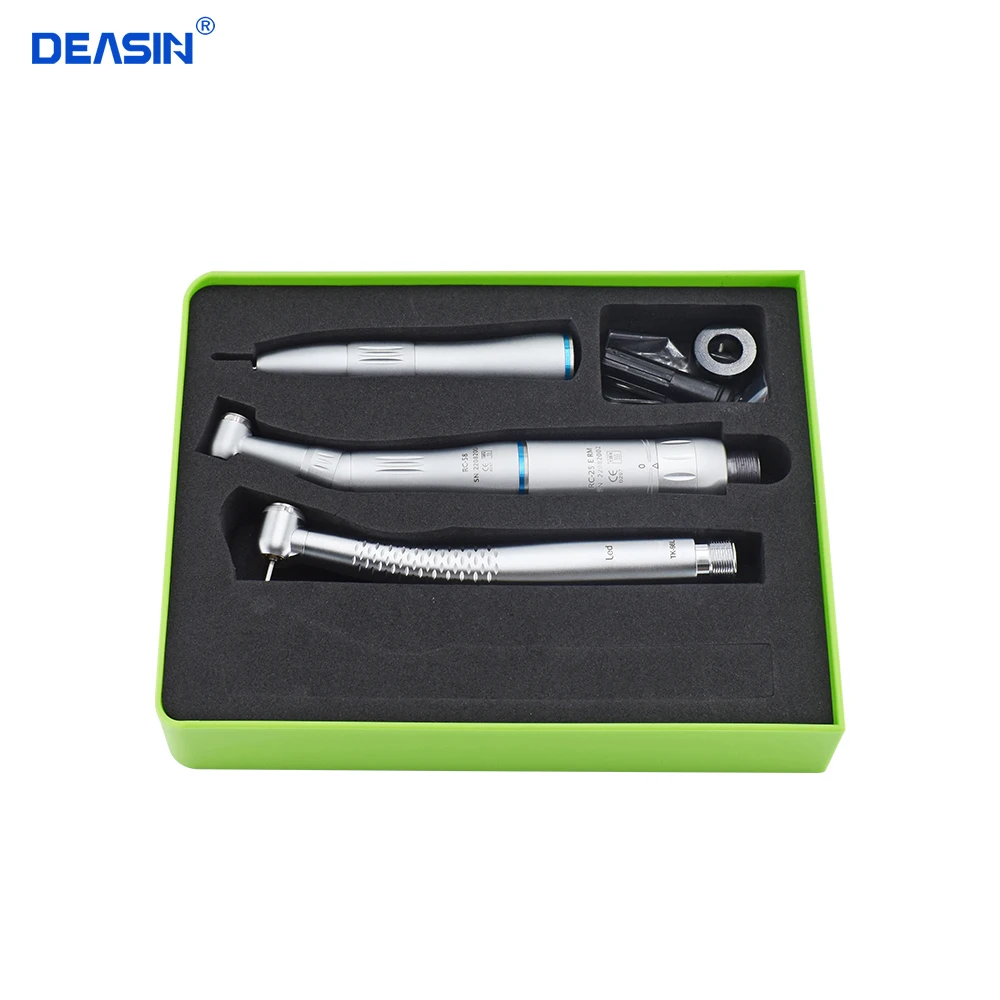 Dental 5 LED E-generator With Inner Spray Low Speed Turbine Teaching Handpiece Kit Set Teeth Polishing Tool