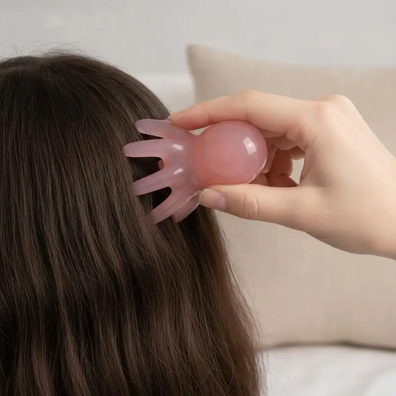 Resin Octopus Massage Comb Meridian Dredging Scalp Scraping Gua Sha Tool for Improved  Hair Care