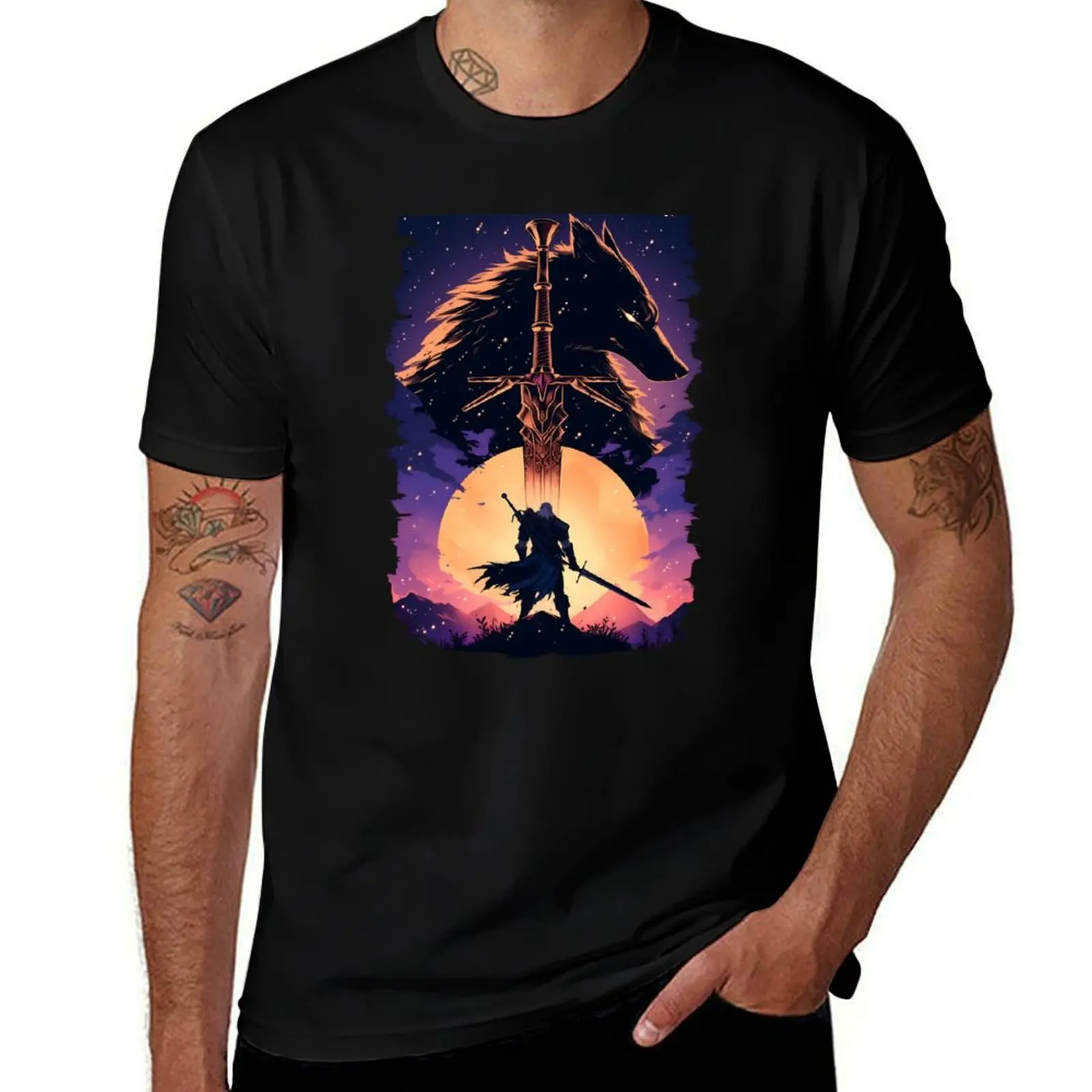 

Lone Wolf by the Moonlight - Witcher T-Shirt oversize t-shirts man man clothes Funny t-shirts Men's t-shirt