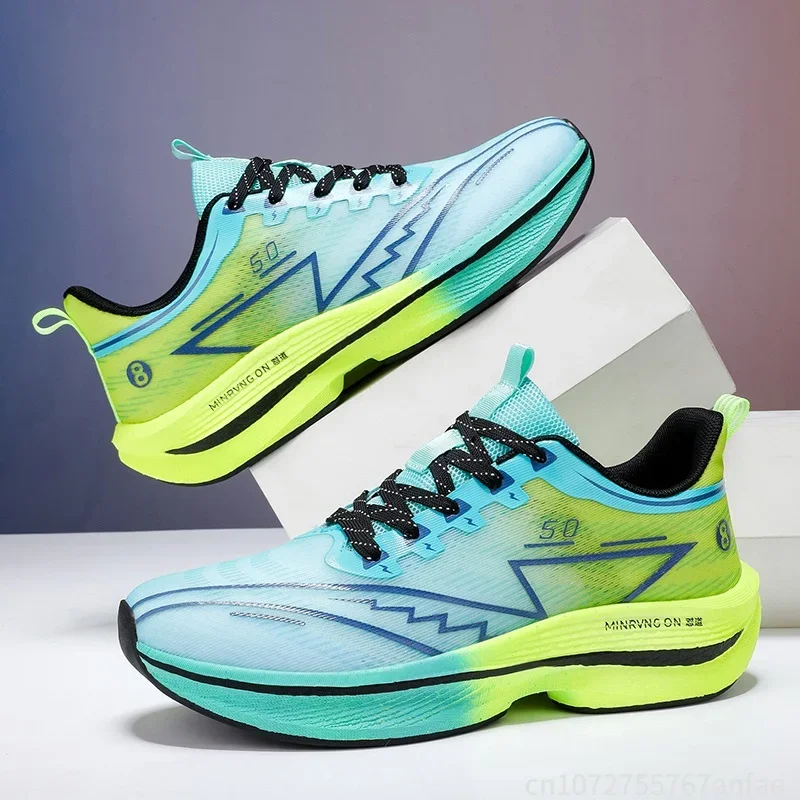 Men's Running Shoes Carbon Board Light Ultra Cushion Breathable Marathon Shock Absorption Support Sneaker Woman Comfy Sport Shoe