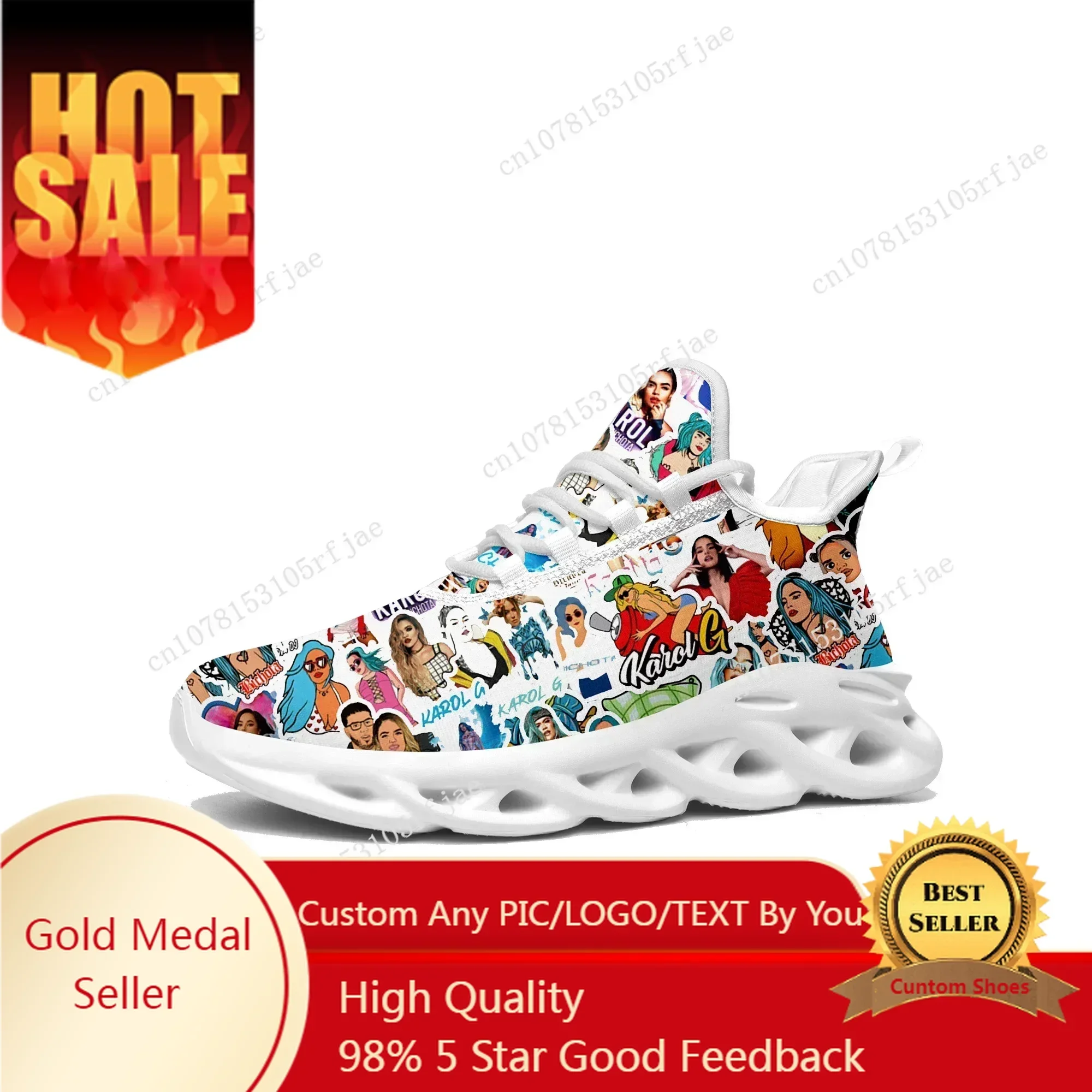 

Karol G Singer Printed Flats Sneakers Mens Womens Sports Running Shoes Sneaker Lace Up Mesh Footwear Customize Shoe