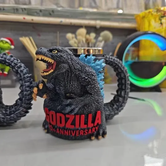 6 Arten Godzilla Peripherie Modell Ornament Wasser Tasse Godzilla 70. Jahrestag 3D Becher Geschenk Ornament Modell Spielzeug Geschenk