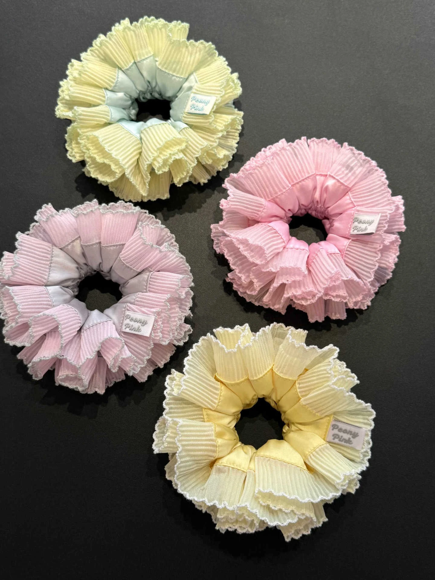 Romantic Sweet Pink Green Color Hairrope Hairband Flower Large Headband for Women Girl Retro Hair Ring 2024 NEW INS Headwear