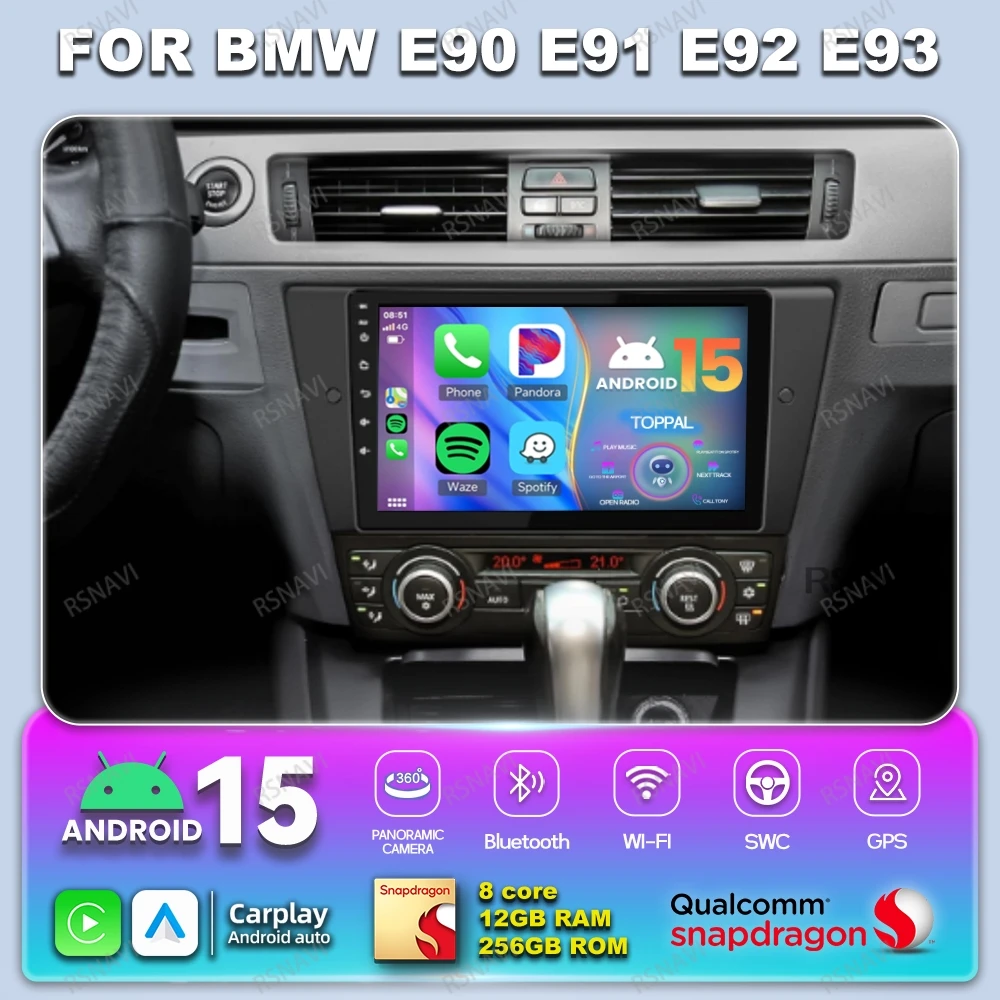 

Car Radio Android 15 Car Radio For BMW E90 E91 E92 E93 Viedo Player AI Voice Head Unit BT Multimedia WIFI+4G Qualcomm Stereo DSP