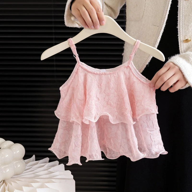 Women's Children's Top 2026 New Summer Korean Style Baby Dress-Up Shirt for Girls