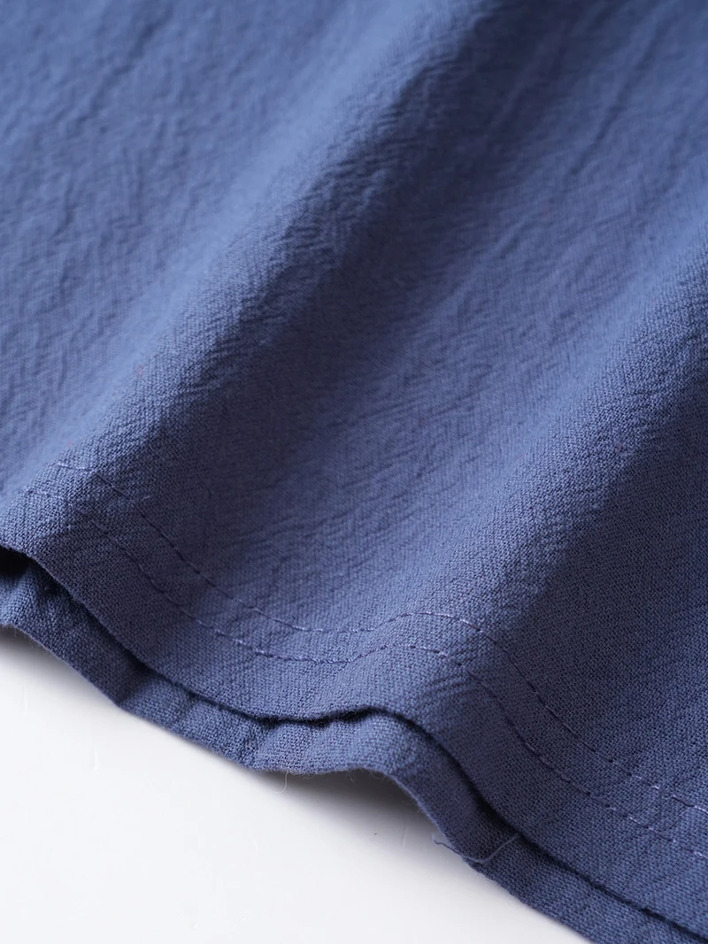 Herren Leinen Langarmhemd mit Umlegekragen und V-Ausschnitt, normale Passform, für Frühling und Herbst, lässig, geschäftlich, alltagstauglich, leichte Oberteile – Detail 9