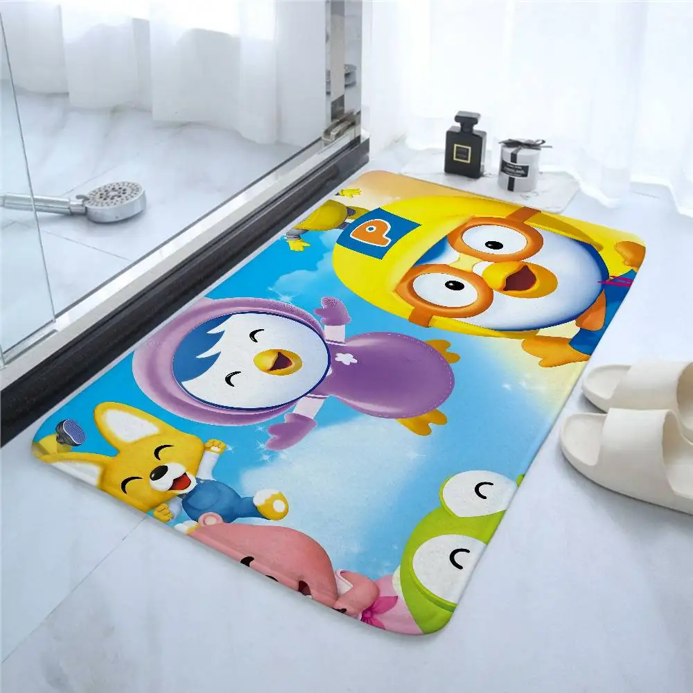 شعبية الكرتون P-PORORO الكلمة حصيرة الحمام ماصة حصيرة بسيطة باب الأوساخ مقاومة حصيرة المنزل المطبخ حصيرة القدم حصيرة دخول حصيرة