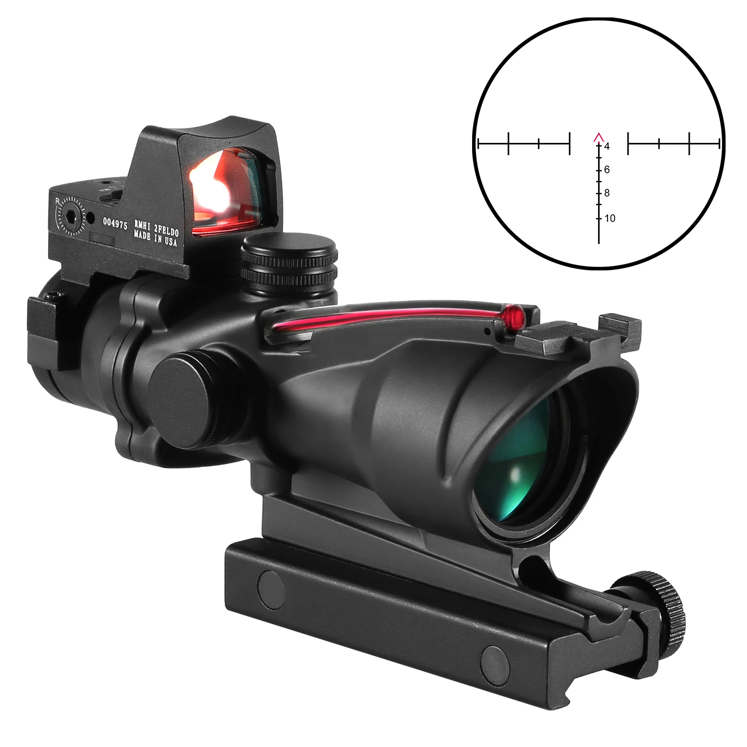 Tactical Adjustable 4x32 Red Dot 1x  4x Scope  Red Dot Scope 20mm Rail Scope for Hunting