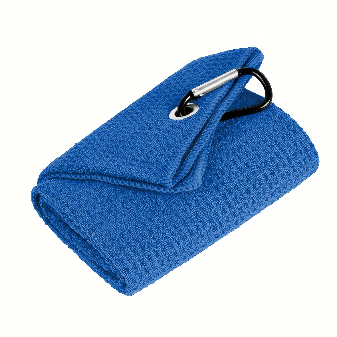 1 Stück Golfhandtuch für Taschen mit Clip und Mikrofaser-Waffelmuster, Schwarz (30 x 50 cm/11,8 x 19,6 Zoll), super saugfähig – Detail 5
