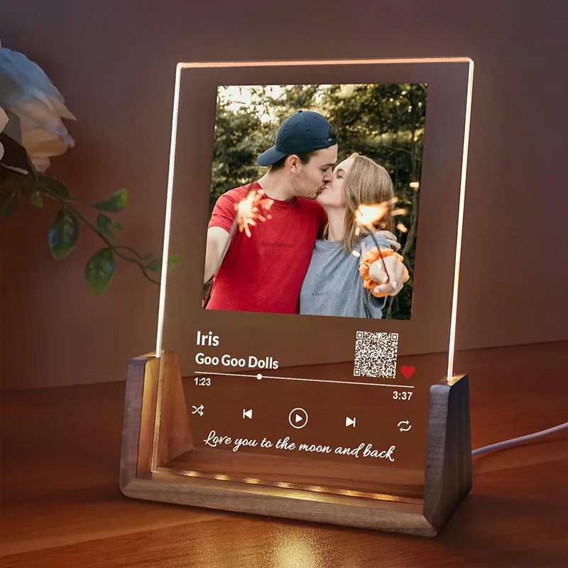 Personalized Couple Plaque, Custom Photo LED Night Light, Valentines Day Gift, Gift For Boyfriend, Valentines Gift