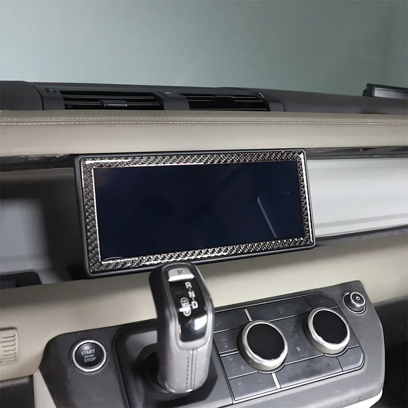 

1Pcs Soft carbon fiber For Land Rover Defender 110 2022-2024 car navigation screen decorative frame accessories