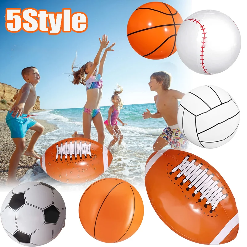 Inflatable Beach Ball Football Baseball Rugby Basketball Swimming Pool Inflatable Toy Ballon Hello Summer Sports Kids Gift Balon
