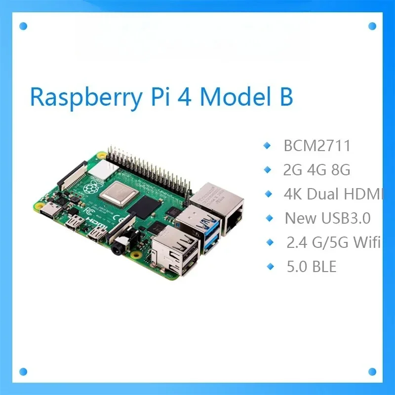 VoFSOfficial Original Raspberry Pi 4 Model B Dev Board Kit RAM 2G 4G 8G 4 Core CPU 1.5Ghz 3 Speeder Than Pi 3B+