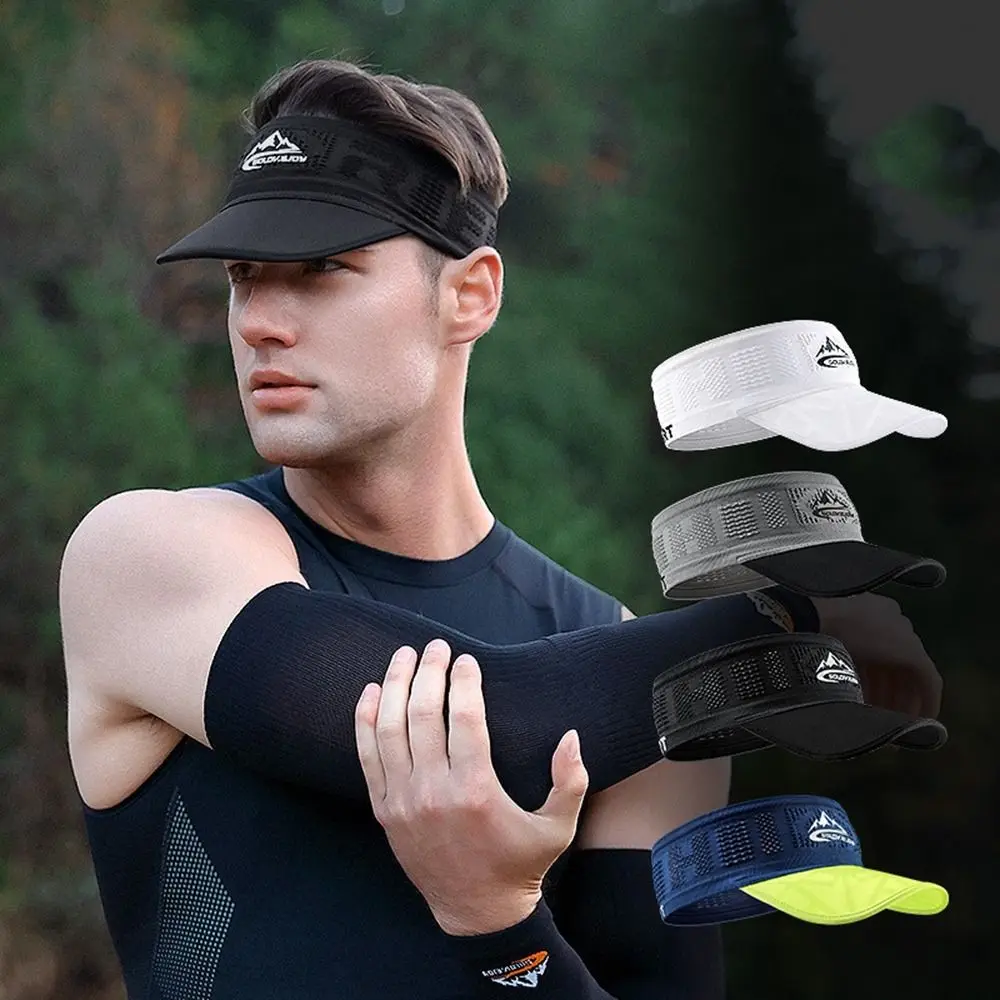 Casual Sweat-absorbing Empty Top Summer Baseball Caps Hairband Visor Sunscreen Men Hats Sports Hats Elastic Hair Band Women Cap