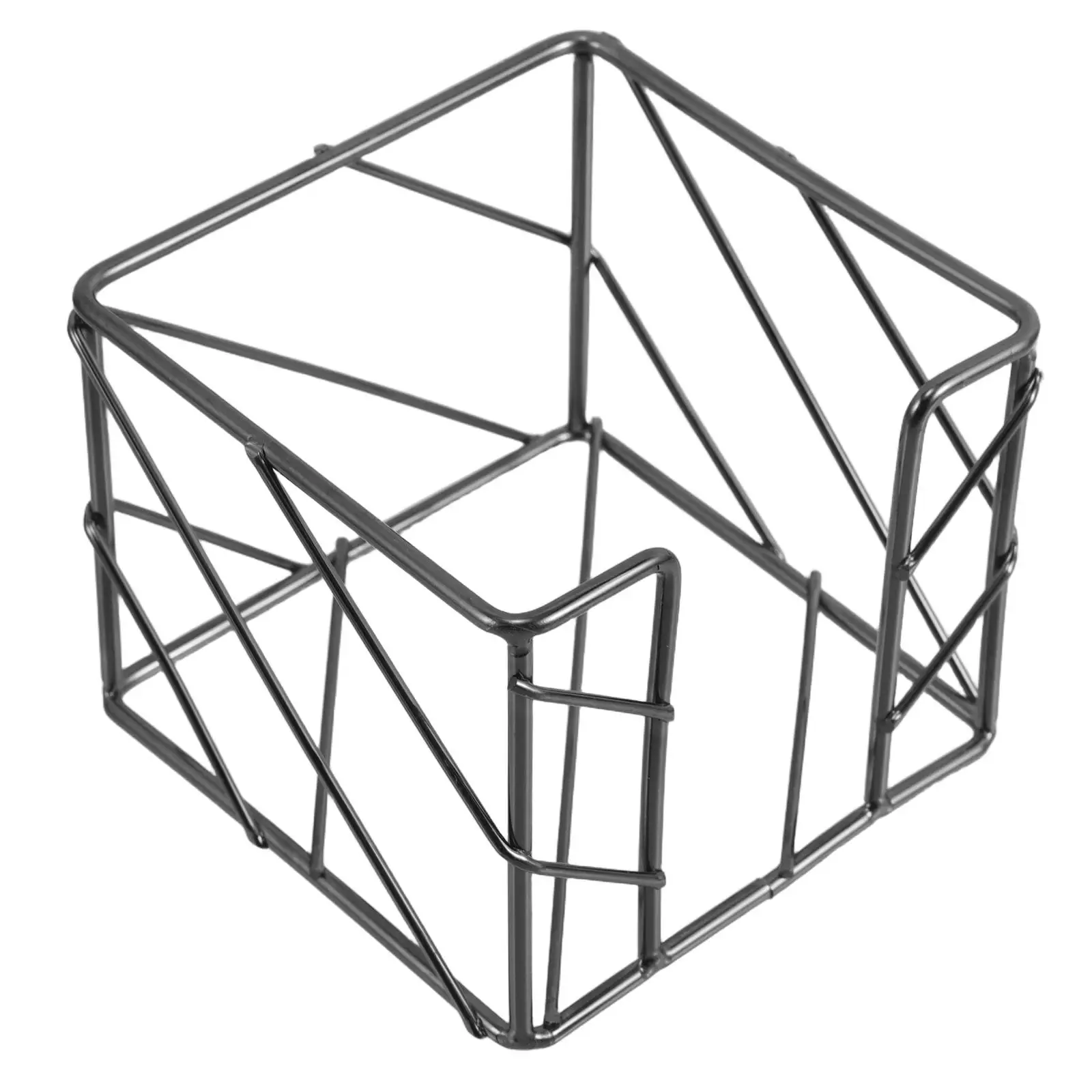 Железный диспенсер для блокнота, черная проволочная стойка, держатель для заметок, квадратный настольный органайзер, большая емкость, полый стильный простой офис