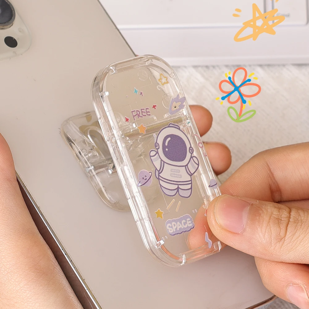 Portable Mobile Phone Finger Grip Holder Universal Transparent Invisible Foldable Retractable Acrylic Bracket Desk Lazy Stand