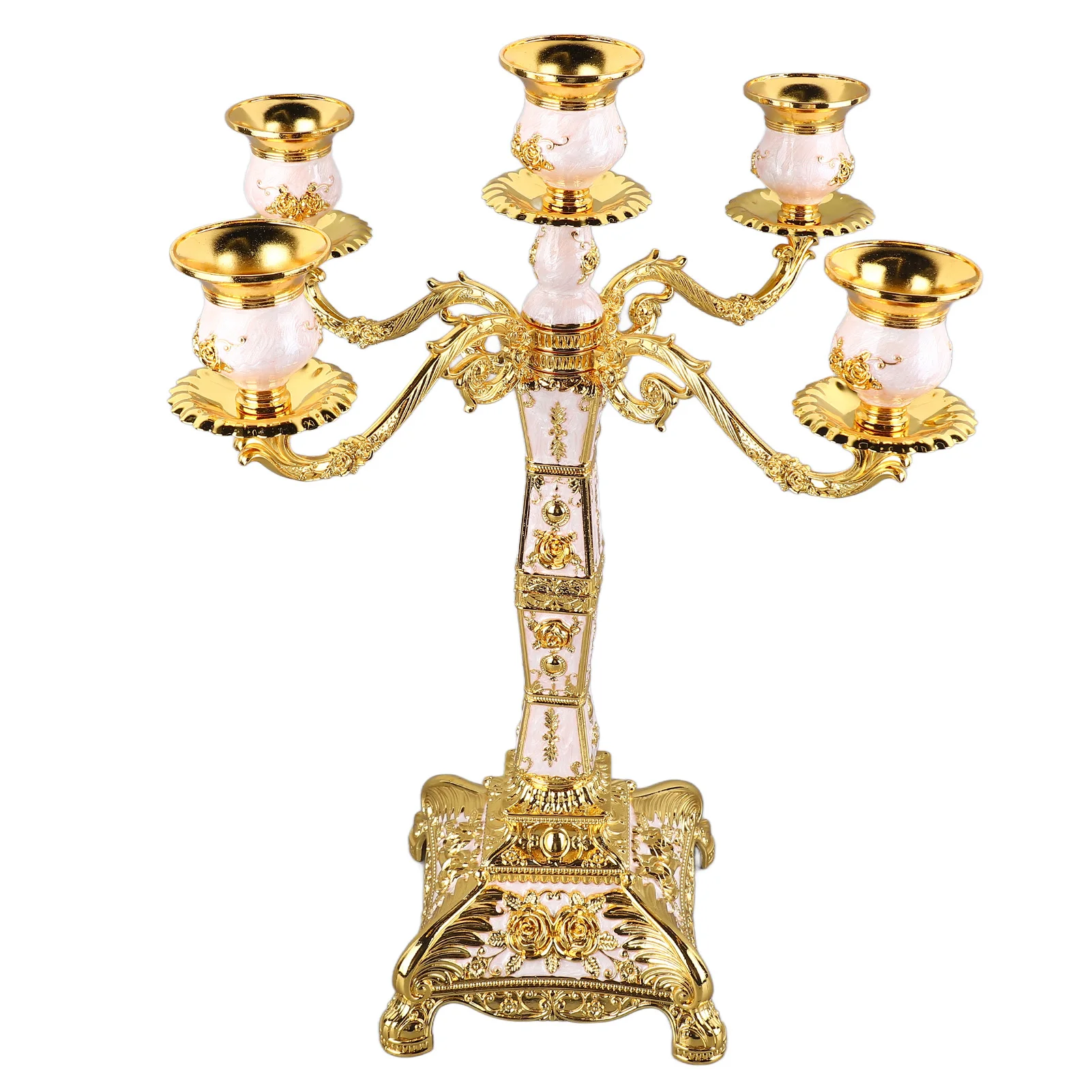 

Metal Arms Candelabra European Style Retro Candlestick Holder Romantic Candle Holder Decoration For Wedding Dinner Party