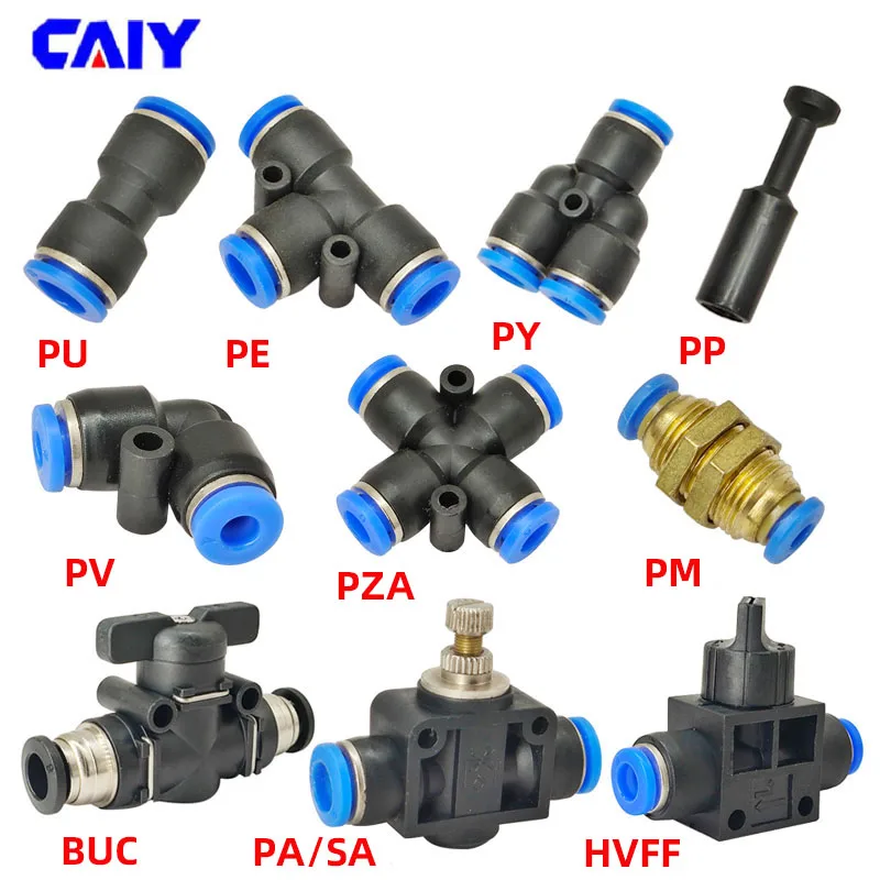 

Pneumatic Fitting Pipe Air Quick Connector Tube Quick Release Fittings Plastic PU PY 4 6 8 10 12mm Push Into Pluglug