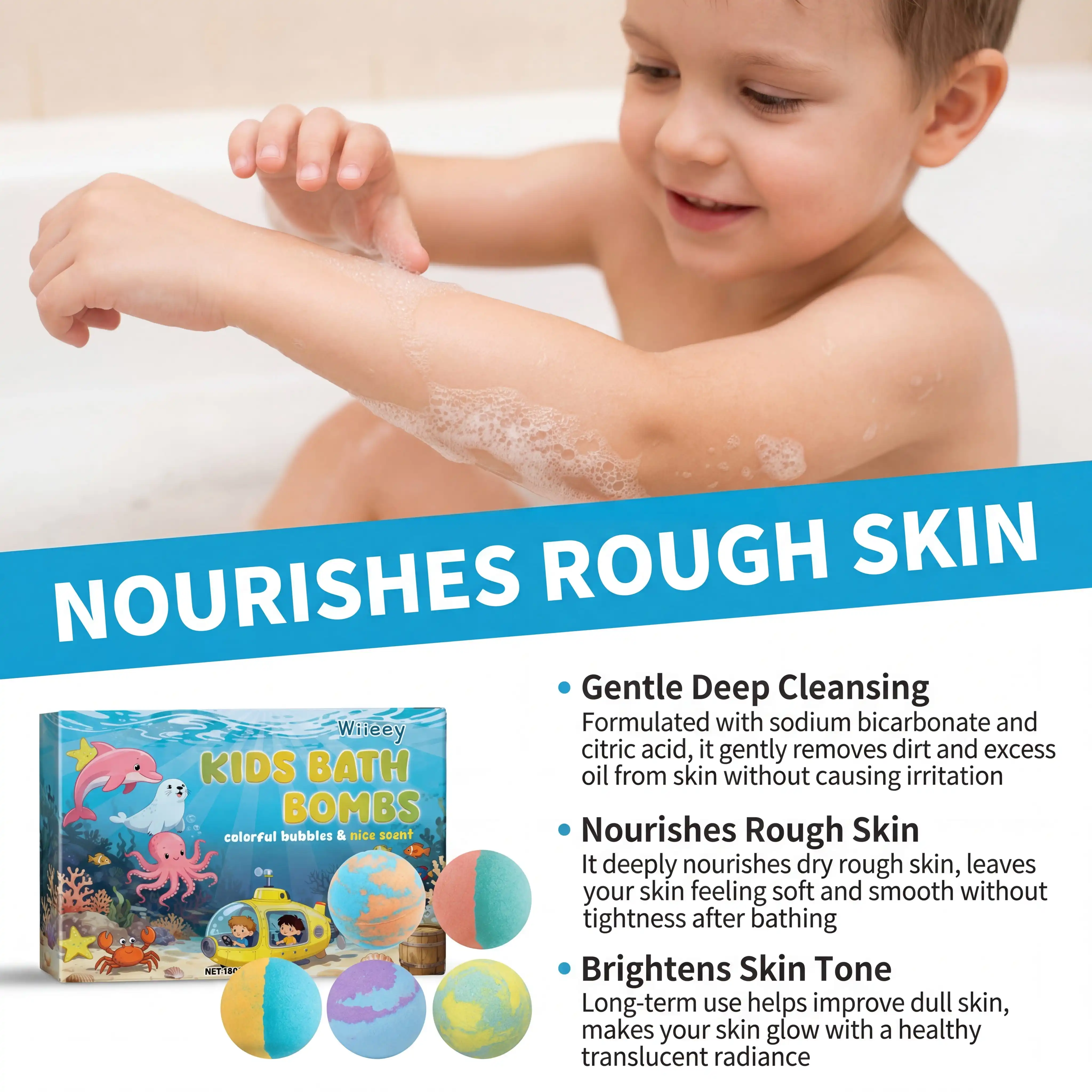 Kids Bath Bombs Toy Surprise Bombs Colorful Bubbles Surprise Ocean Cleanse the Skin and Leave Fragrance Children Gift Set image 5