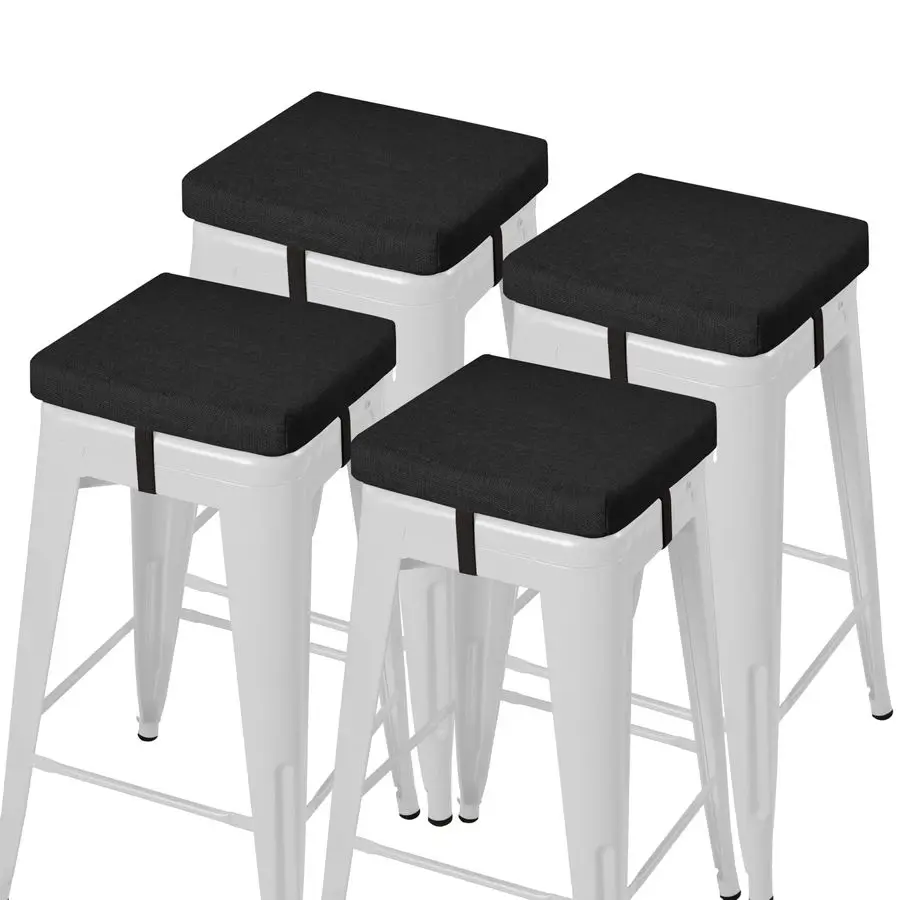 

Противоскользящие квадратные подушки для барных стульев с завязками, набор из 4 маленьких квадратных подушек для стульев с чехлами, которые можно стирать в машине.