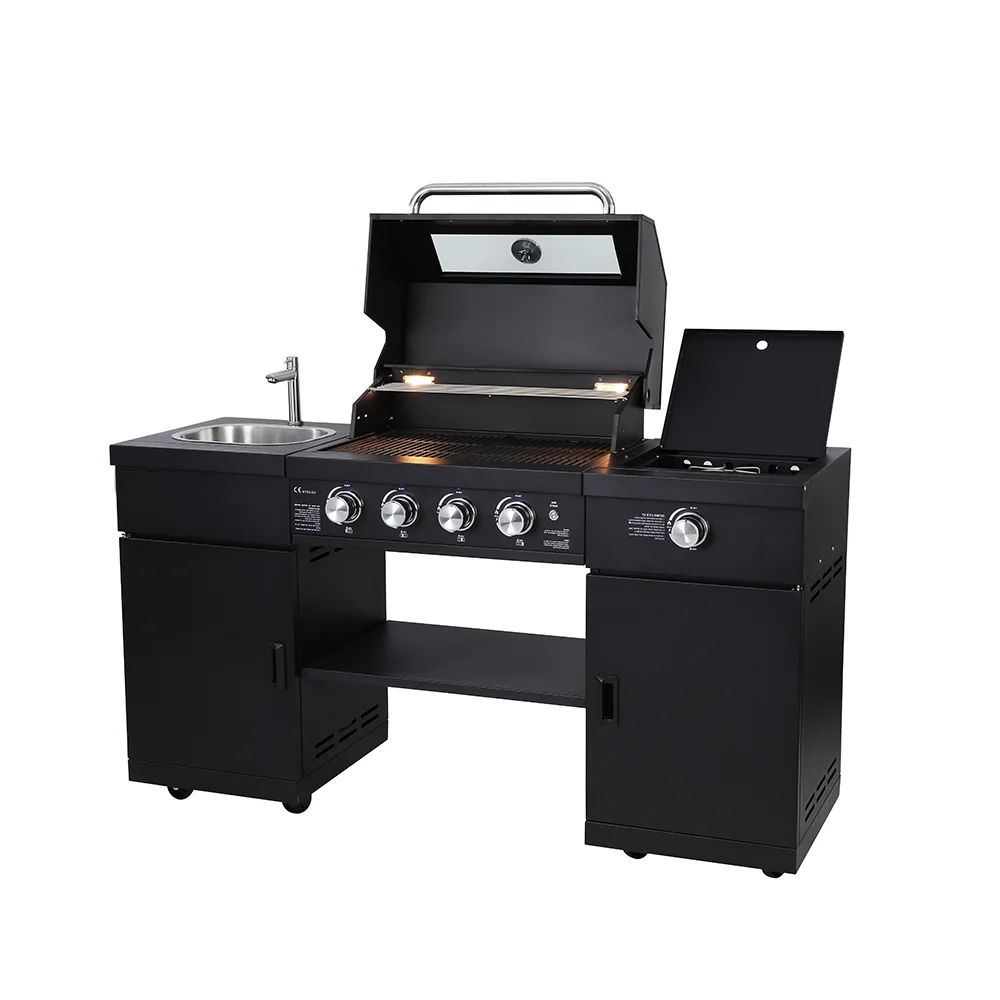 

Modular Outdoor Kitchen Independent Barbecue Gas Grill With Oven Refrirator Combination Cabinet