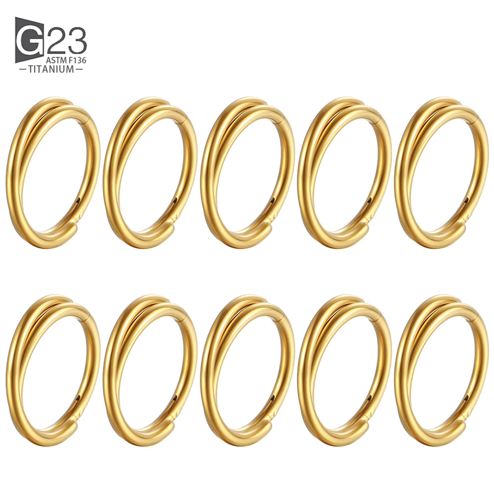 10 stk/partij G23 Titanium Neus Piercing Ring CZ Scharnierende Septum Clicker Segment Oorkraakbeen Tragus Helix Lip Ring Piercing Sieraden